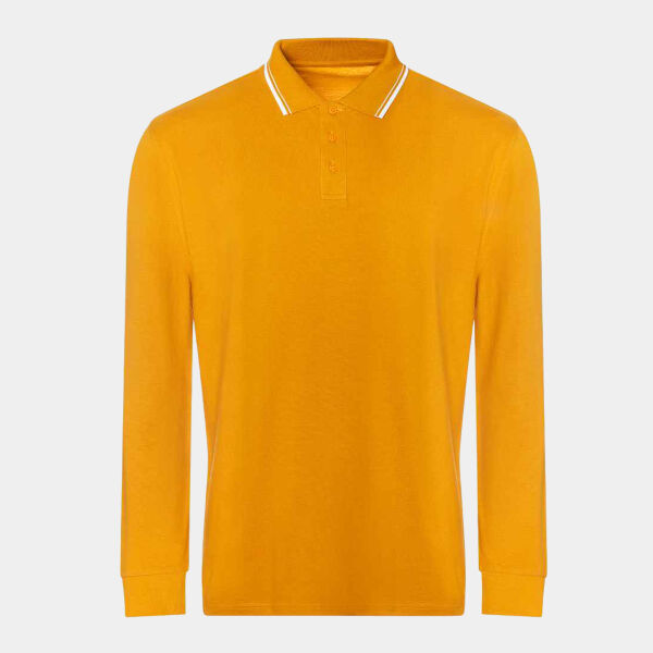 AWDis Long Sleeve Tipped 100 Polo Shirt Thumbnail