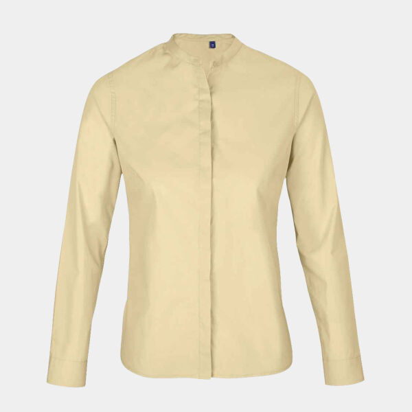 NEOBLU Ladies Bart Mao Collar Long Sleeve Poplin Shirt Thumbnail