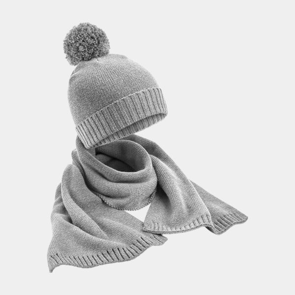 Beechfield Knitted Scarf and Beanie Gift Set Thumbnail