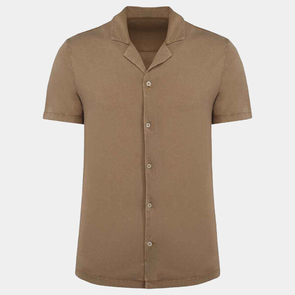 Spasso Jersey Short Sleeve Bowling Collar Shirt Thumbnail