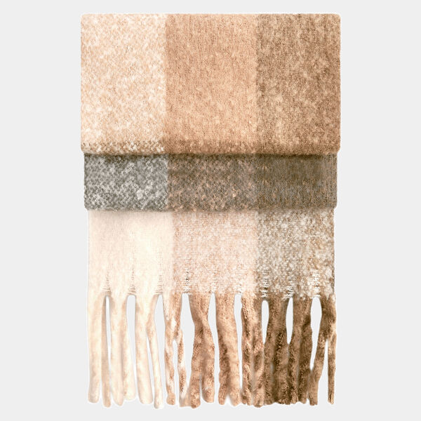 Beechfield Fluffy Check Scarf Thumbnail