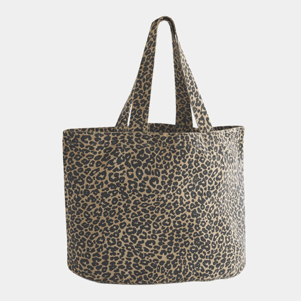Leopard print canvas shopper Thumbnail