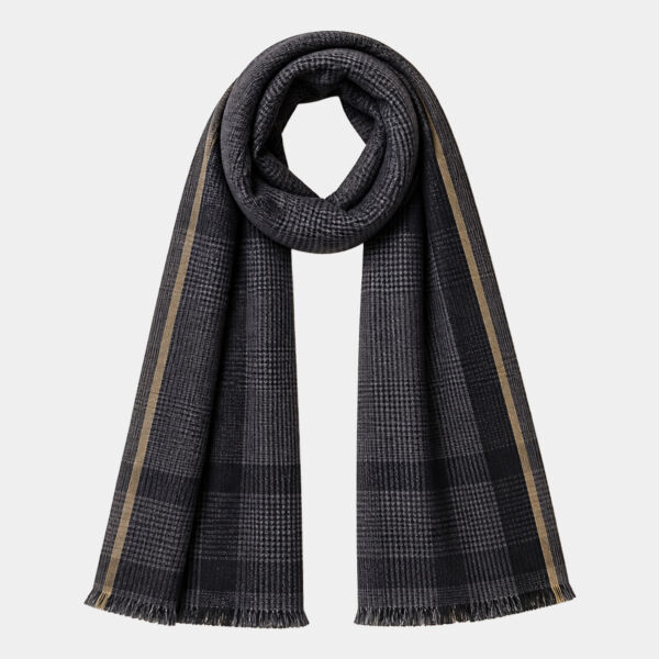 Spasso Grey Pixel Check Scarf Thumbnail