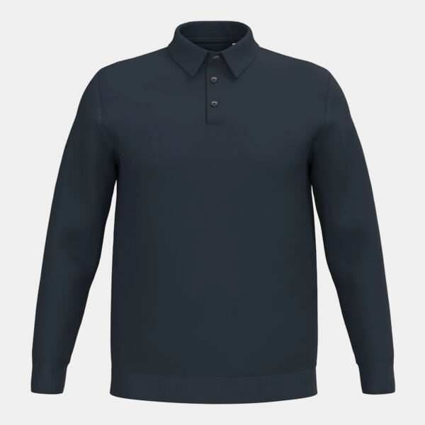 Spasso Knitted Long Sleeve Polo Shirt Thumbnail