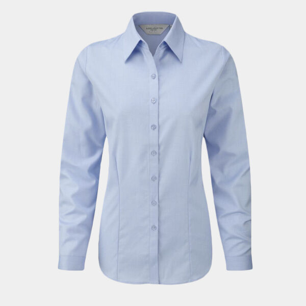 Russell Athletic Collection Ladies Long Sleeve Herringbone Shirt Thumbnail