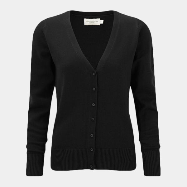 Russell Athletic Collection Ladies Cotton Acrylic V Neck Cardigan Thumbnail
