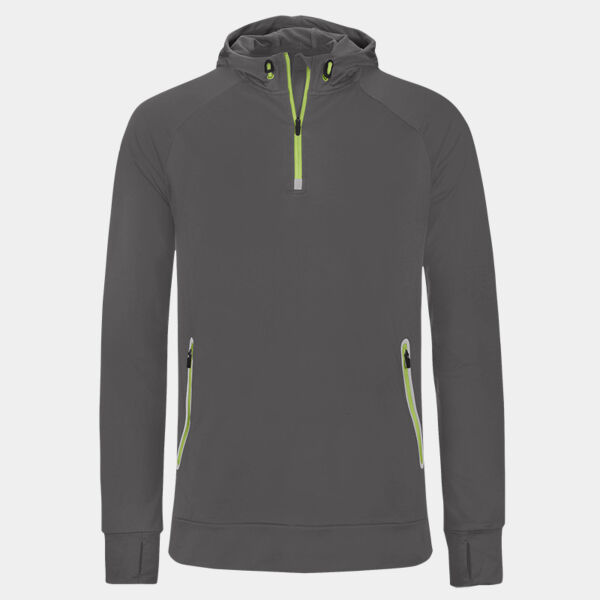 Proact Zip Neck Hooded Sweatshirt Thumbnail