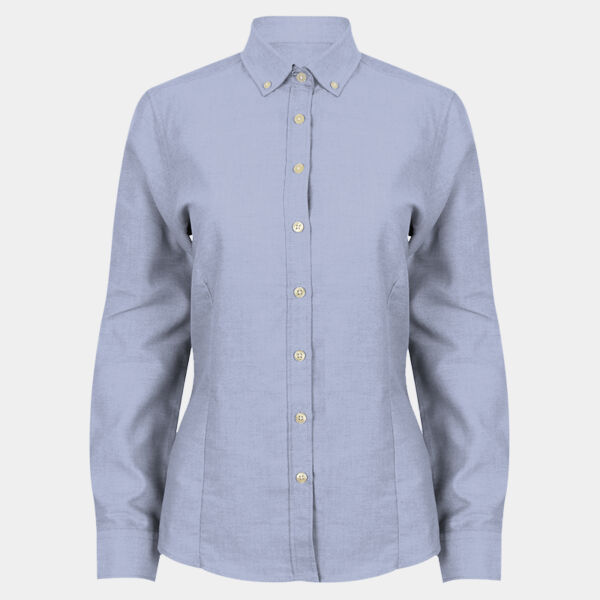 Henbury Ladies Modern Long Sleeve Regular Fit Oxford Shirt Thumbnail