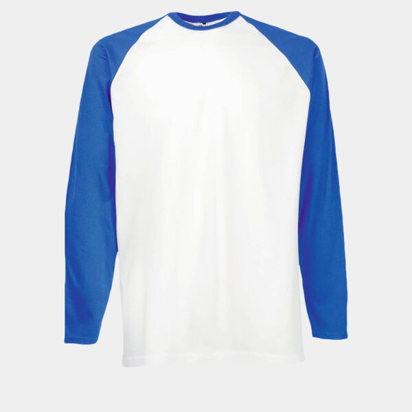 Fruit of the Loom Contrast Long Sleeve Baseball T-Shirt Thumbnail