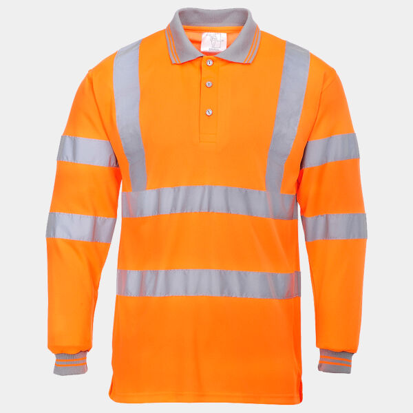 Portwest Hi-Vis Long Sleeve Polo Shirt Thumbnail