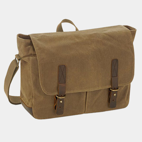 Quadra Heritage Waxed Canvas Messenger Bag Thumbnail
