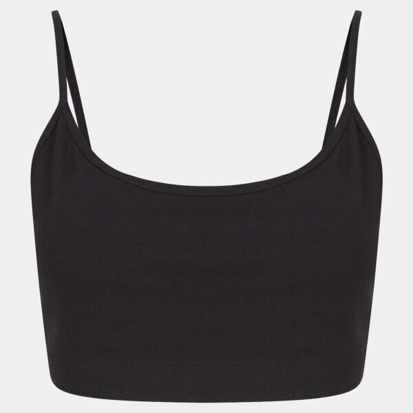 Women's sustainable fashion cropped cami top with adjustable straps Thumbnail
