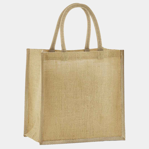 Natural starched jute mini gift bag Thumbnail