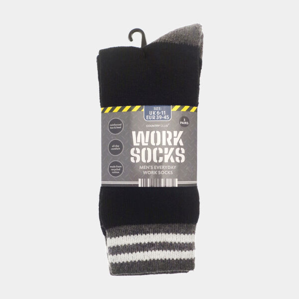 Men’s 3-pack work socks (recycled cotton) Thumbnail