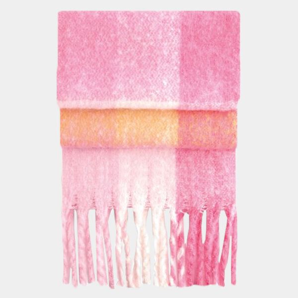 Fluffy check scarf Thumbnail