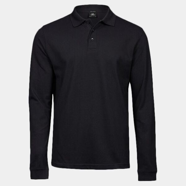 Luxury stretch long sleeve polo (1406) Thumbnail