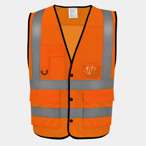 Hi-vis superior open mesh button waistcoat (HVW860) Thumbnail