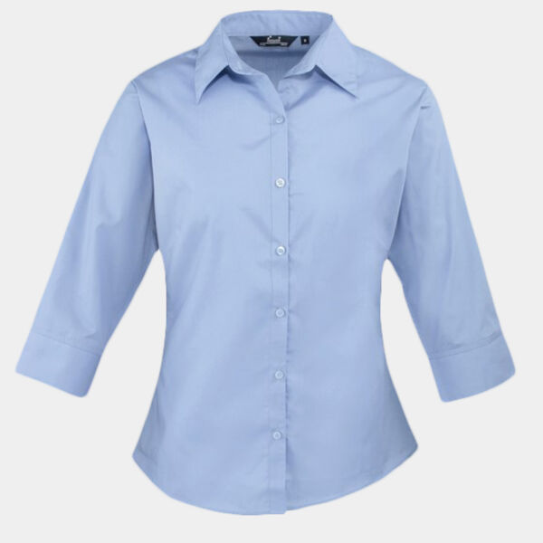 Women's ¾ sleeve poplin blouse Thumbnail