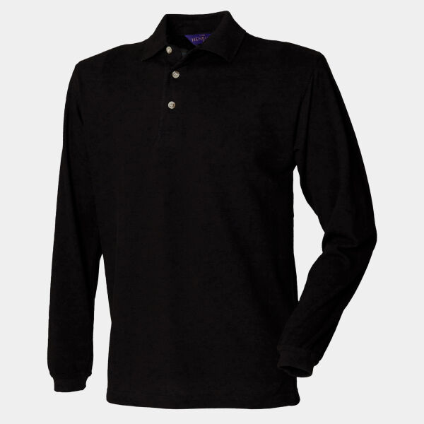 Long sleeve cotton polo shirt Thumbnail