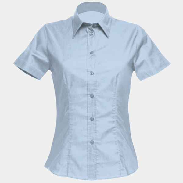 Women's workplace Oxford blouse short-sleeved (tailored fit) Thumbnail