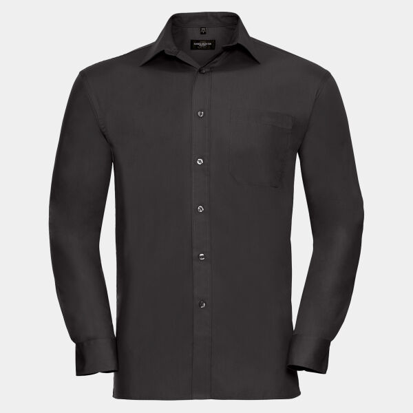 Long sleeve pure cotton easycare poplin shirt Thumbnail