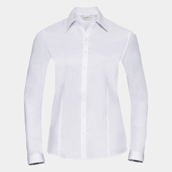 Women's long sleeve herringbone shirt Thumbnail