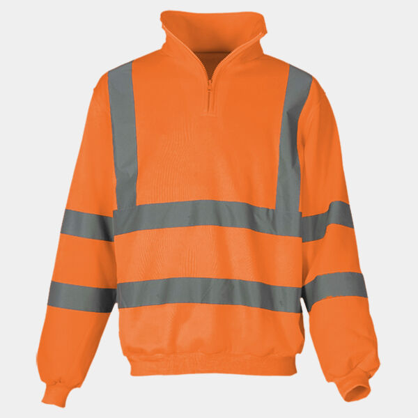Hi-vis ¼ zip sweatshirt (HVK06) Thumbnail