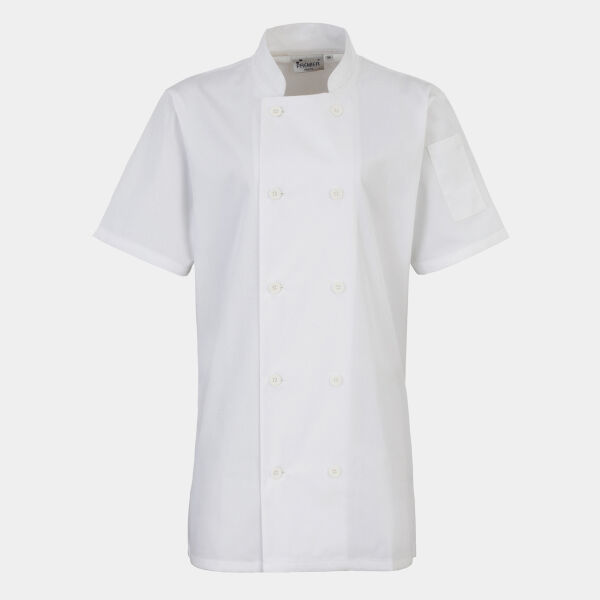 Women's short sleeve chef's jacket Thumbnail