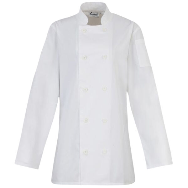 Women's long sleeve chef's jacket Thumbnail