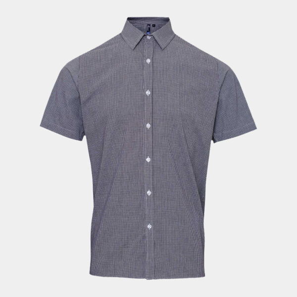 Microcheck (Gingham) short sleeve cotton shirt Thumbnail