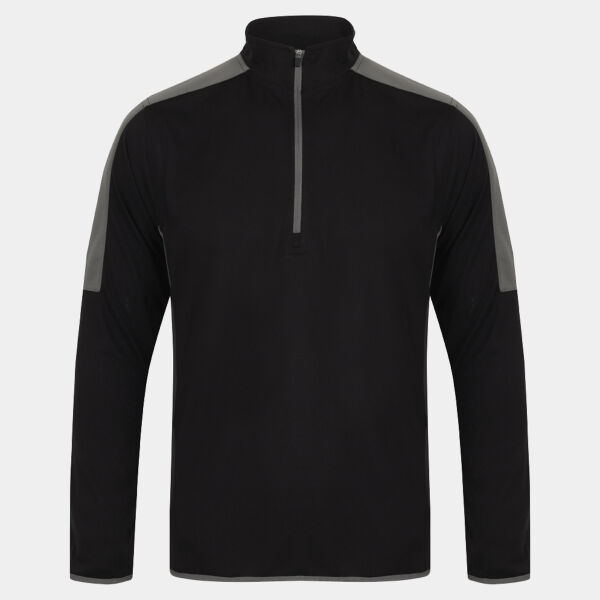 ¼ zip mid-layer with contrast panelling Thumbnail