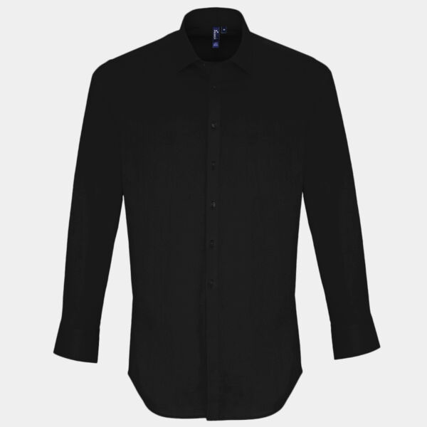 Stretch fit cotton poplin long sleeve shirt Thumbnail