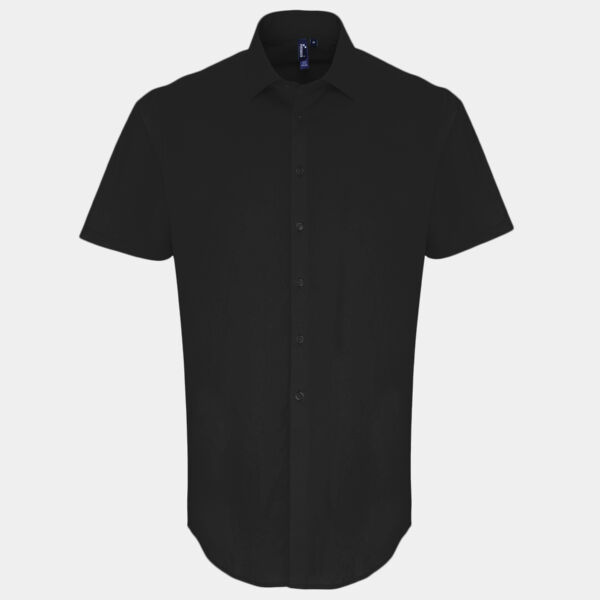 Stretch fit cotton poplin short sleeve shirt Thumbnail