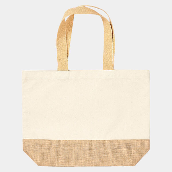 Jute base canvas tote Thumbnail
